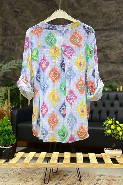 sahnemoda Bluză din in importat cu model din ceramică
