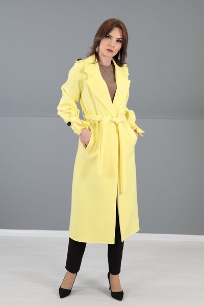 ÖNDER ÖZSOY Apoletli Trenç-Sarı