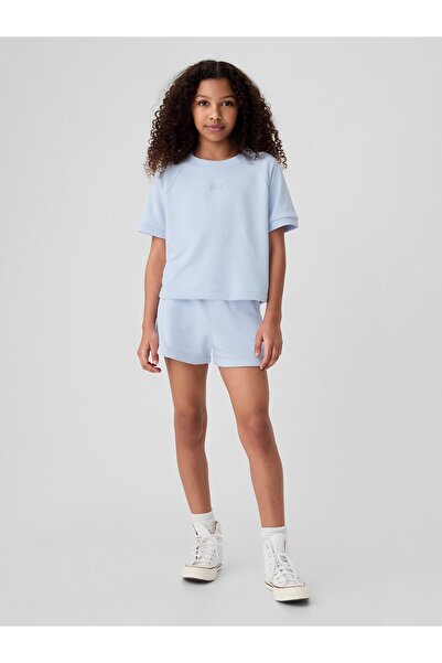 GAP Kız Çocuk Mavi Mini Gap Logo Raglan Sweatshirt