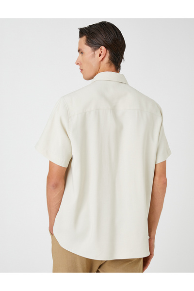 Koton Basic Shirt Classic mandzsetta gallér rövid ujjú zseb részletes