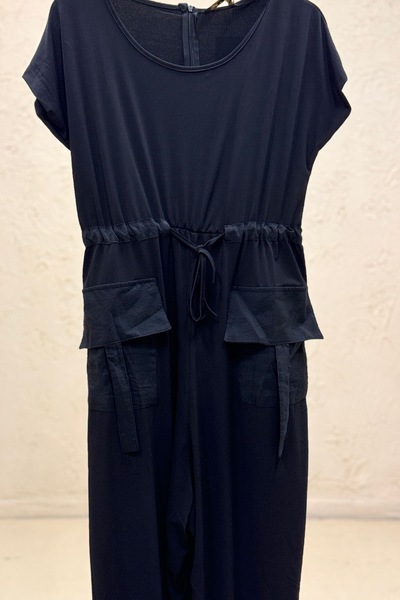 sahnemoda combed cotton Jumpsuit with Waist Lace and Pocket cover