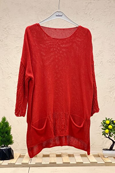 sahnemoda Kol Ve Eteği Ajurlu Cepli Merserize Bluz