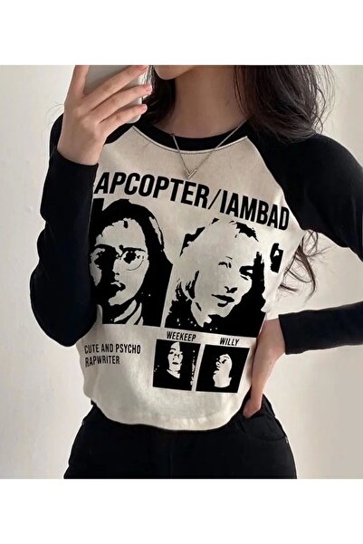 DarkellaStore Μακρυμάνικο μπλουζάκι με στάμπα Y2k Streetwear Rapcopter