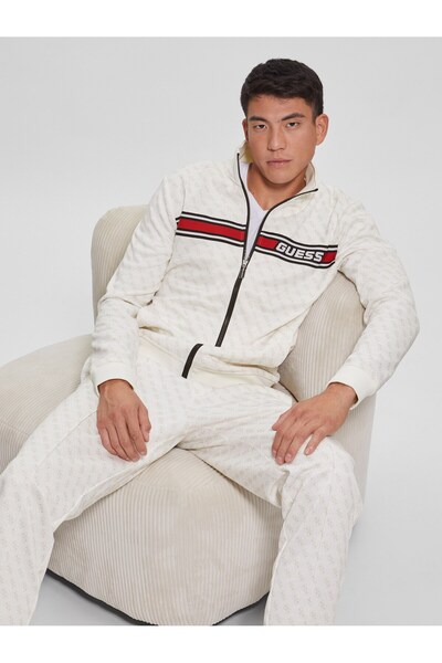 Guess KORBIN FULL ZIP TRAC Erkek Beyaz Eşofman Üstü Z2BQ06FL04Q-P05N