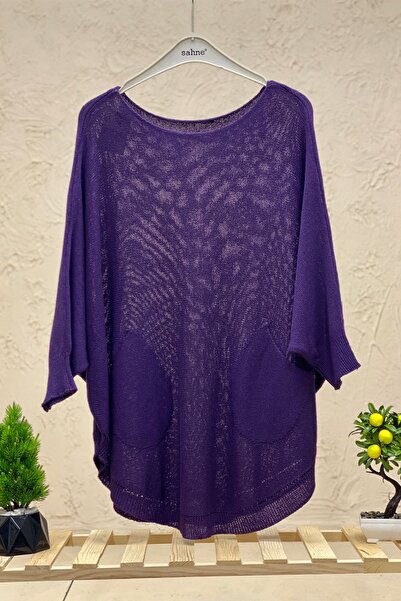 sahnemoda Μπλούζα με διπλή τσέπη Bat Mercerized Tunic