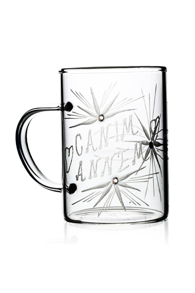 DECOCIA Kişiye Özel Borosilikat İnce Cam Kupa 200cc Kişiselleştirilebilir Yaz...