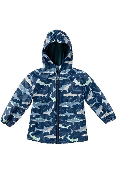 Stephen Joseph Boy's Hooded, Lined Polyurethane Raincoat Shark