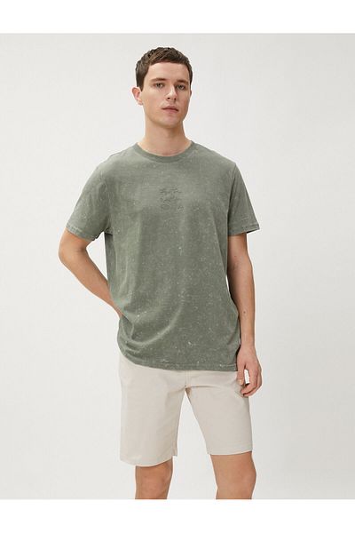 Koton Cotton Gabardine Shorts - Pale Effect and Button
