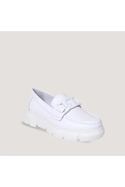 Mammamia 3430 Women's Leather Casual Shoes - White - 39