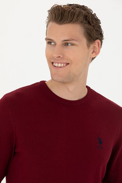U.S. Polo Assn. Men's Burgundy Basic Sweater 50269005 -Vr014