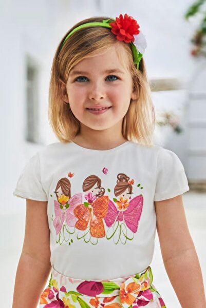 MAYORAL Kız Çocuk T-Shirt 3080-20 Krem