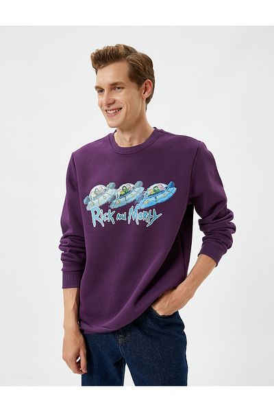 Koton Rick And Morty Sweatshirt Raised Licensed Printed