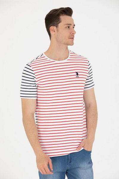 U.S. Polo Assn. Ανδρικό μπλουζάκι με κόκκινο λαιμόκοψη 50263240-VR030