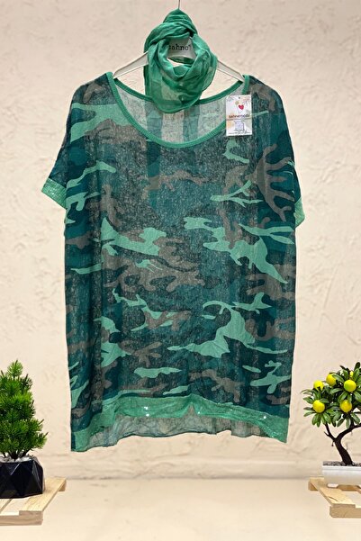 sahnemoda Блуза з капюшоном і камуфляжним візерунком