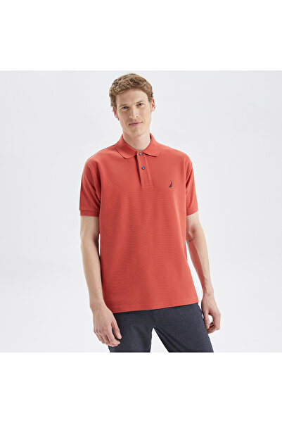 Nautica Erkek Kırmızı Classic Fit Kısa Kollu Polo Yaka T-Shirt