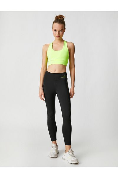 Koton Slogan Printed Sports Tights Normal Waist