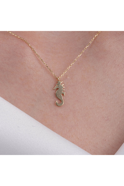 FasekGold Gümüş Kolye - Deniz Atı 925 Ayar Gümüş Kolye