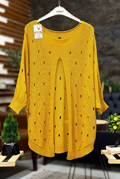 sahnemoda Ажурна блуза з відкритим передом з мерсеризованої тканини