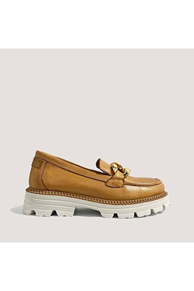 Mammamia 3185 Women's Leather Casual Shoes - Tan - 40