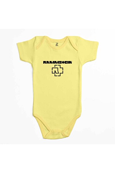 CrowsGate Rammstein Logo 5 Yellow Color Baby Bodysuit