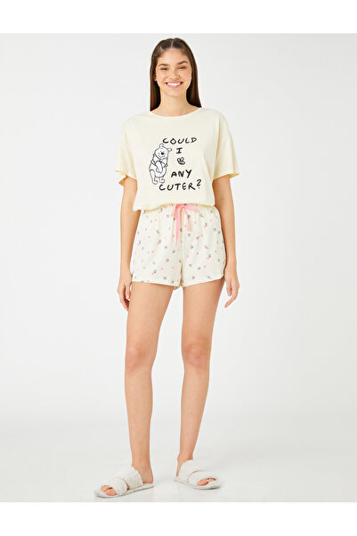 Koton Shorts-Pyjama-Set mit kurzen Ärmeln, bedruckt