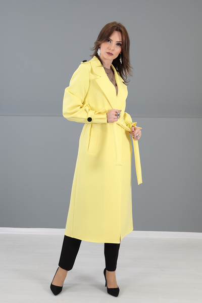 ÖNDER ÖZSOY Apoletli Trenç-Sarı