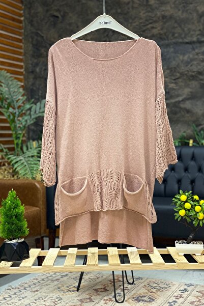 sahnemoda Rukav i suknja Sa ajurom Sa džepovima Mercerizovana bluza