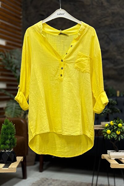 sahnemoda Linen Blouse - Prevailing Collar and Button