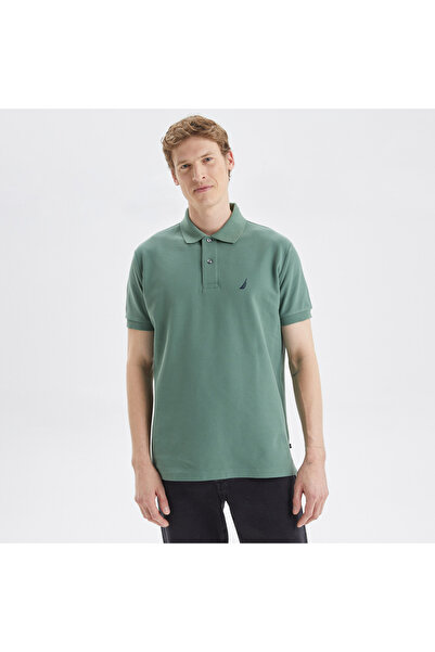 Nautica Erkek Yeşil Classic Fit Kısa Kollu Polo Yaka T-Shirt