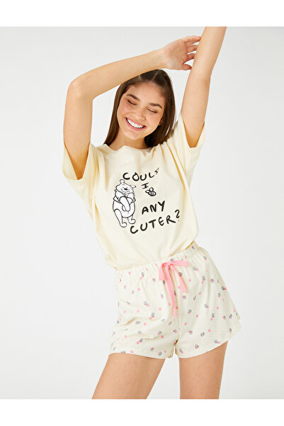 Koton Shorts-Pyjama-Set mit kurzen Ärmeln, bedruckt