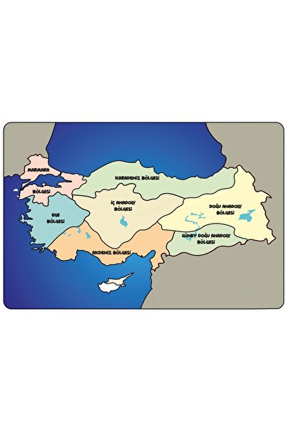 wonderlike Türkiye Bölgeler Haritası Ahşap Puzzle