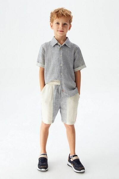 nk kids 64500-شورت بامبو نيلي 4/8