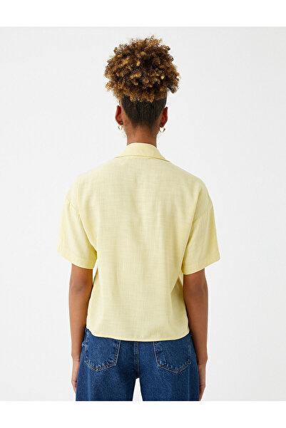 Koton Crop Shirt Oversize nyakkendő részletes rövid ujjú