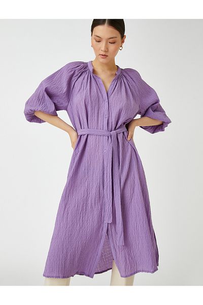 Koton Midikleid mit kurzen Ärmeln und Gürtel