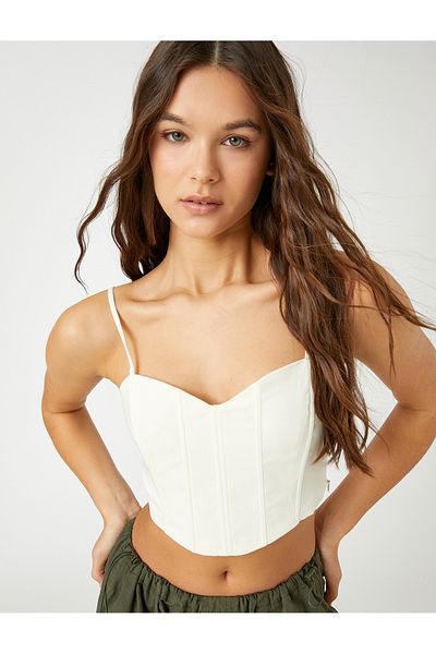 Koton Asymmetrisch geschnittenes Bügel-Crop-Bustier – dünne Träger