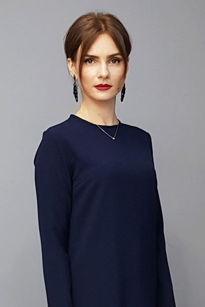 ÖNDER ÖZSOY O-Neck Long Sleeve Blouse - Navy Blue