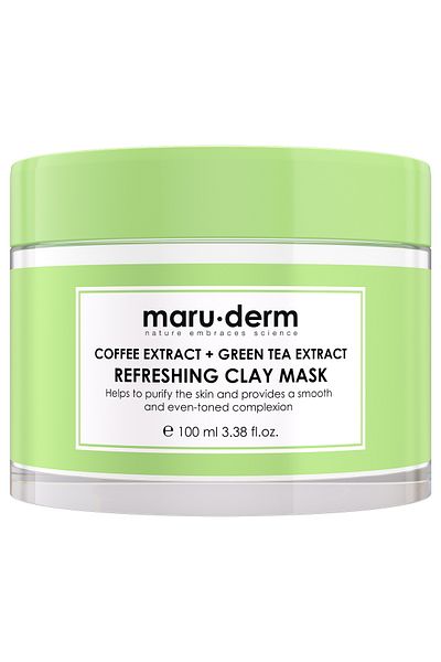 Maru.Derm Clay Mask| Coffee Extract + Green Tea Extract Refreshing Clay Mask 100 ML| All Skin Types| Vegan