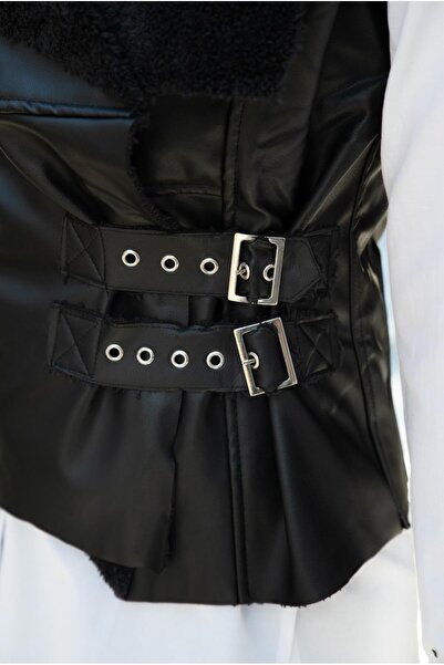 VorNişantaşı Kadın İçi Kürklü Deri Yelek