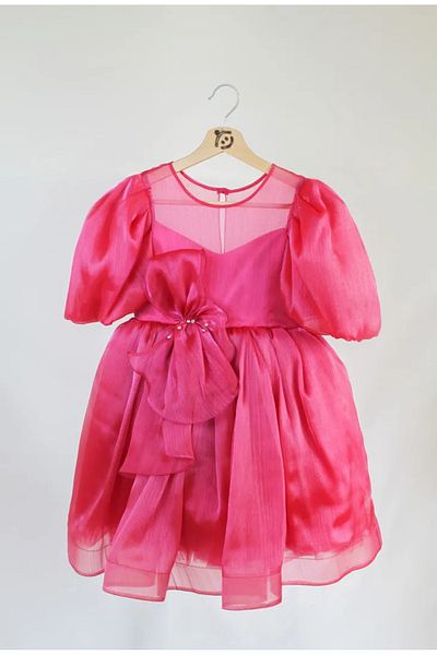 ChatonDor Girl's Evening Dress Balloon Sleeve Organza