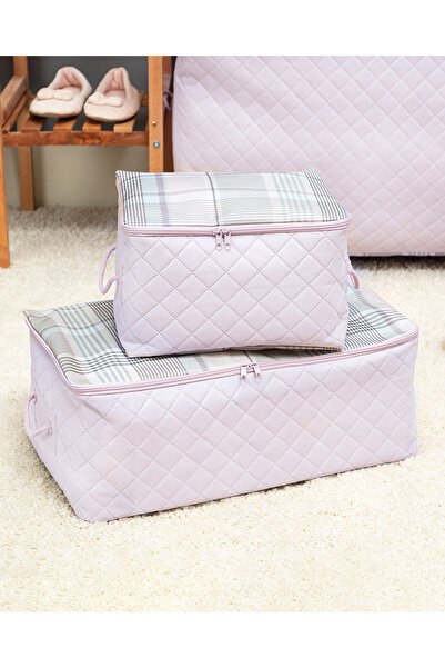 Madame Coco Luisa Kapitoneli Baskılı Hurç - Pudra - 30x22x18 Cm