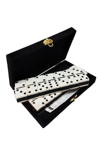 Tinky Winky Orta Boy Çantalı Seramik Kemik Domino Taşı Seti