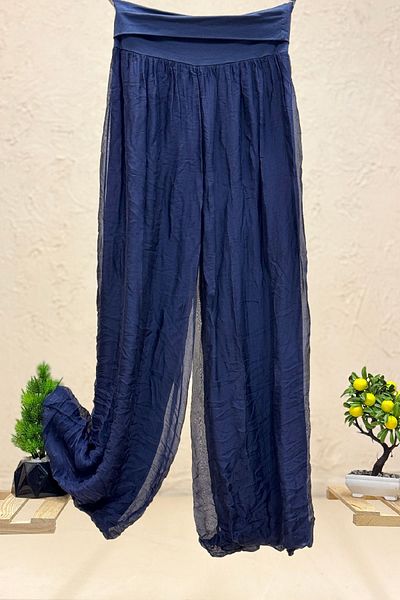 sahnemoda Pantaloni largi cu corset din mătase importată