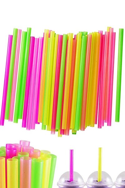 Tinky Winky Renkli Frozen Kalın Boru Pipet Jelatinli Körüklü Içeçek Pipeti 25...