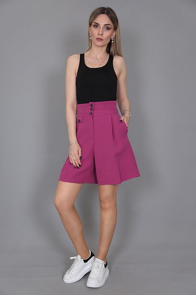 ÖNDER ÖZSOY High Waist Fuchsia Skirt Shorts