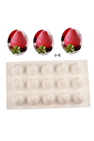 Genel Markalar Çilek Desenli Silikon Kek Jöle Sabun Çikolata Mum Kek Kalıbı