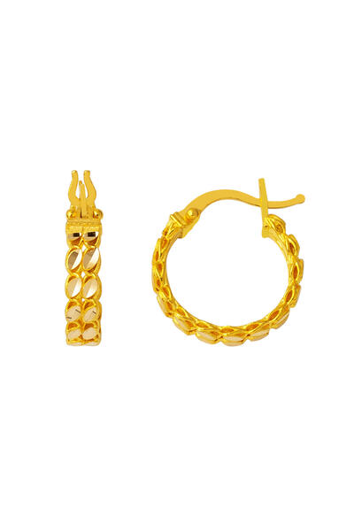 Bilezikci 14 Ayar Altın 1,8 cm Halka Burma Küpe