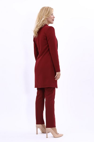 ÖNDER ÖZSOY Helen Jacket & Pipe Leg Trousers Set-burgundy