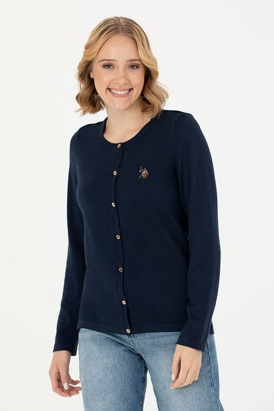 U.S. Polo Assn. Γυναικεία Ζακέτα Πλεκτά Navy Blue Basic 50269008-VR033