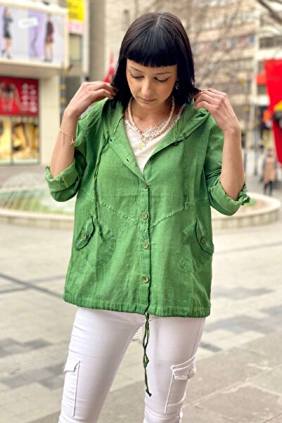 sahnemoda Изпрана риза с качулка