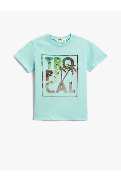 Koton Tricou cu mânecă scurtă imprimat cu palmieri din bumbac